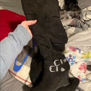 Kohls knee high wedged boots